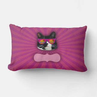Coussin Rectangle Lunettes de soleil fantastiques Tuxedo Chat Art am