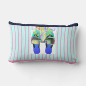 Coussin Rectangle Lunettes + Tongs Rayures Roses (Verso)