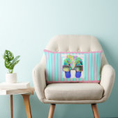 Coussin Rectangle Lunettes + Tongs Rayures Roses (Chaise)