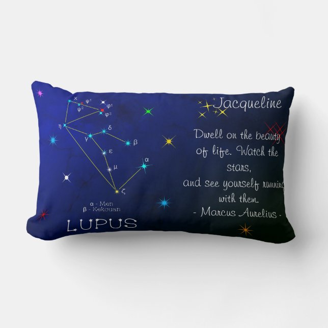 Coussin Rectangle Lupus de constellation de l'hémisphère sud (Recto)