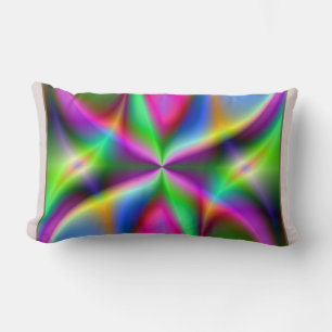 Coussin Rectangle Luster métallique fractal coloré