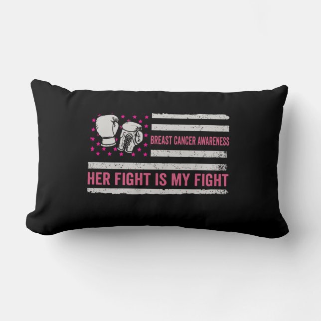 Coussin Rectangle lutte contre le cancer du sein (Recto)
