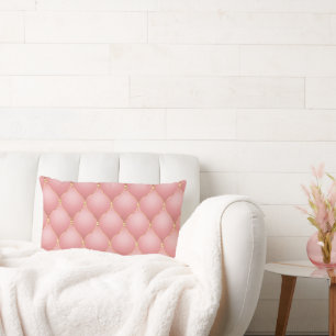 Coussin Rectangle Luxe Blush Rose Or Diamond Ogee Motif Tufted