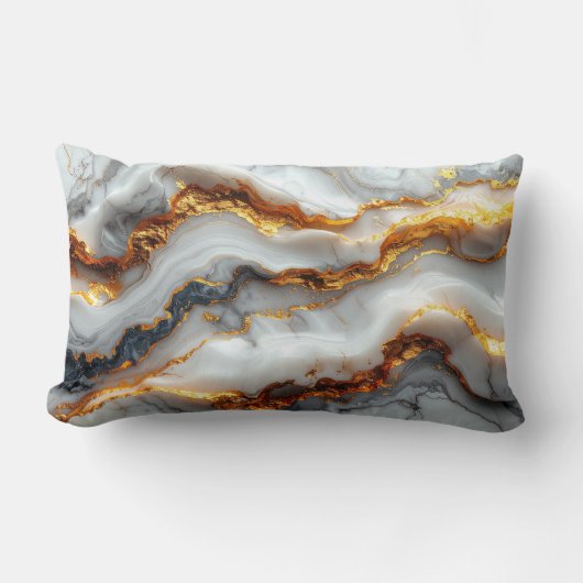 Coussin Rectangle Luxury Gold Vein Marble Pillow (Recto)