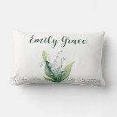 Coussin Rectangle Lys de la vallée mai Fleur de naissance (Recto)