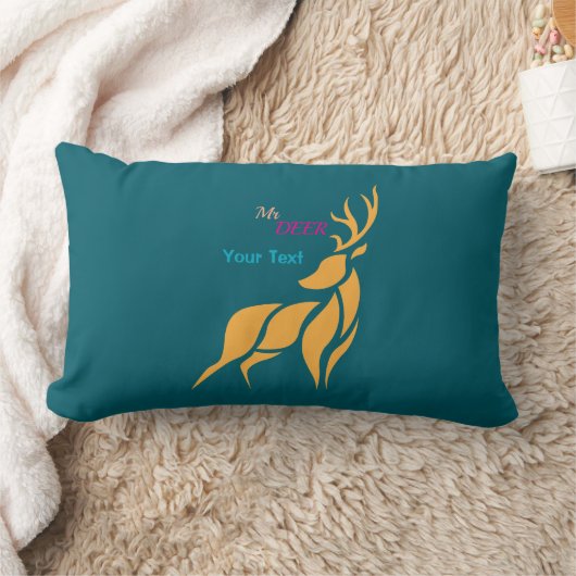 Coussin Rectangle M. Cerf Graphique – Style Bois Rustique (Couverture)