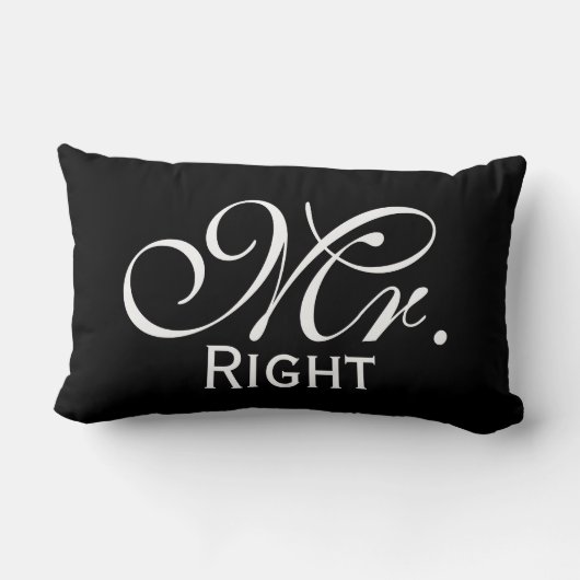 Coussin Rectangle M. Droite Scroll Texte En Noir Et Blanc (Verso)