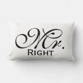 Coussin Rectangle M. Droite Scroll Texte En Noir Et Blanc (Recto)