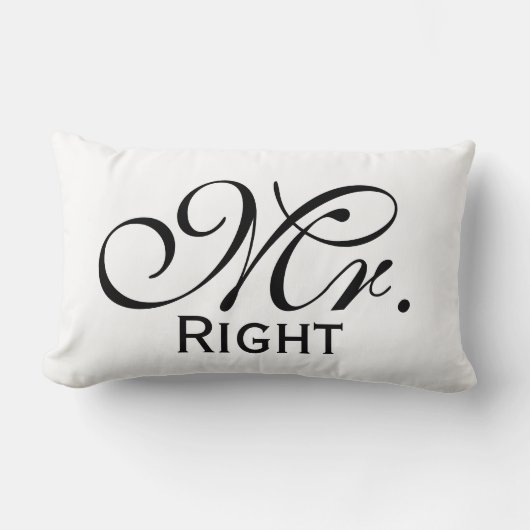 Coussin Rectangle M. Droite Scroll Texte En Noir Et Blanc (Recto)