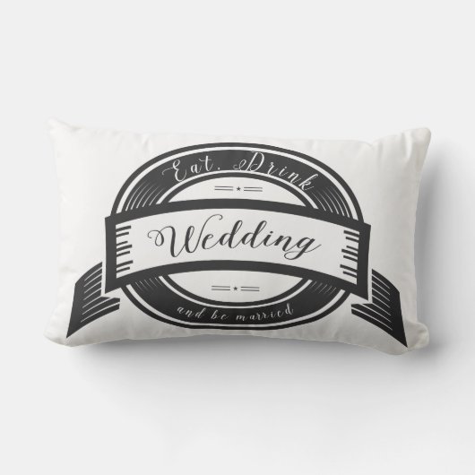 Coussin Rectangle M. et Mme Eat Buvez et soyez mariés Mariage (Verso)