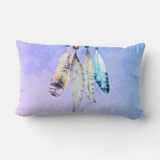 Coussin Rectangle M. et Mme Mariage Date Aquarelle plumes (Verso)