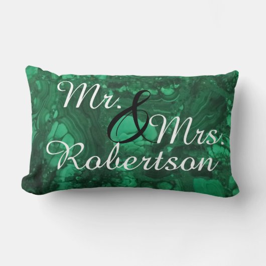 Coussin Rectangle M. et Mme Newlywed Bright Green Gemstone (Recto)