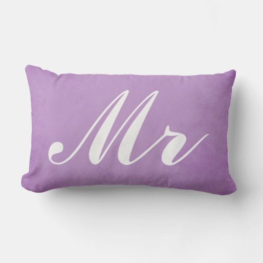 Coussin Rectangle M. et Mme Purple Parchment Mariage Souvenir (Recto)