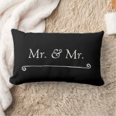 Coussin Rectangle M. & M. White sur fond Noir (Couverture)