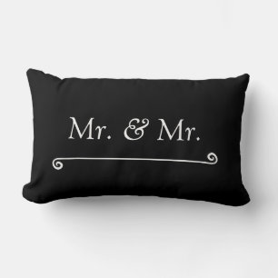 Coussin Rectangle M. & M. White sur fond Noir