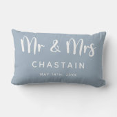 Coussin Rectangle M. & Mme | Monogramme de mariage (Verso)