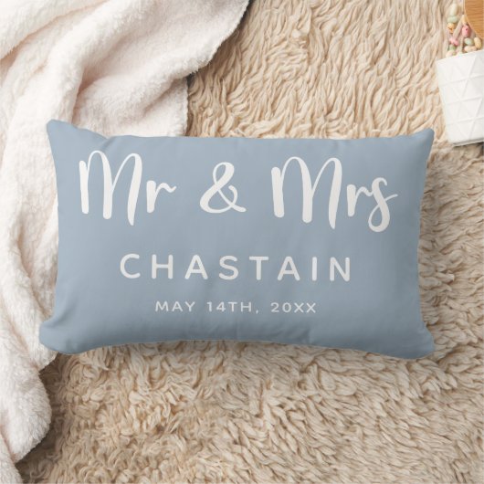 Coussin Rectangle M. & Mme | Monogramme de mariage (Couverture)