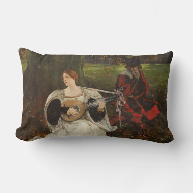 Coussin Rectangle Ma bien-aimée est juste (par Edwin Austin Abbey) (Recto)
