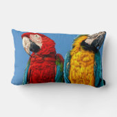Coussin Rectangle Macaw bleu et jaune et macaw Scarlet (Verso)