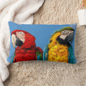 Coussin Rectangle Macaw bleu et jaune et macaw Scarlet (Couverture)