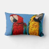 Coussin Rectangle Macaw bleu et jaune et macaw Scarlet (Verso)