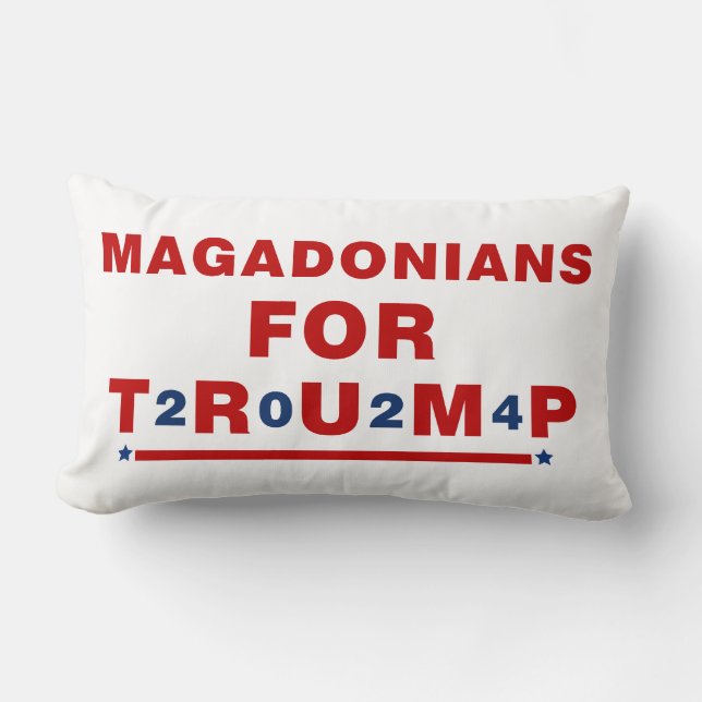 Coussin Rectangle Magadoniens pour Trump 2024 Red Blue Star (Recto)