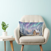 Coussin Rectangle Magical Winter Wonderland - Snowy Forest Cabin wit (Chaise)