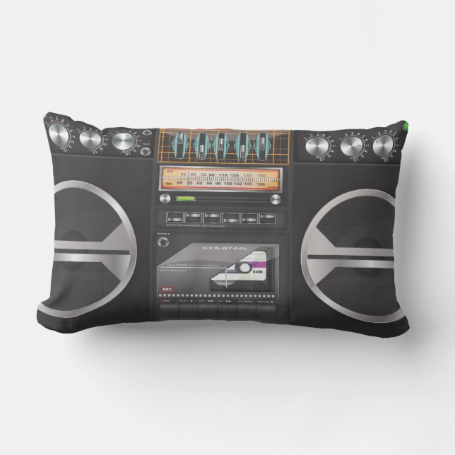 Coussin Rectangle Magnétophone à cassettes Boombox (Recto)