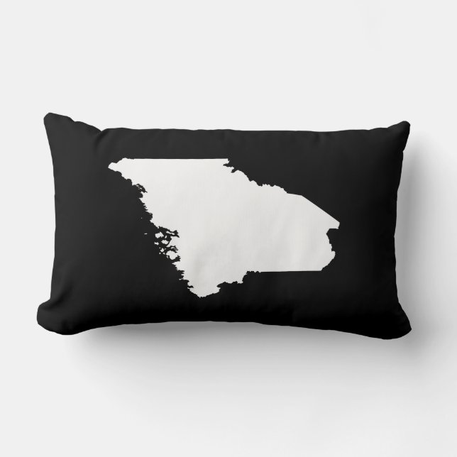 Coussin Rectangle Maine en blanc et noir (Recto)