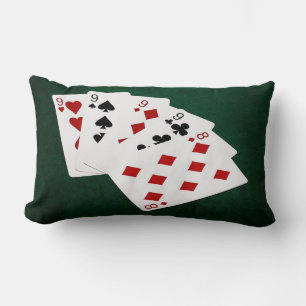 Coussin Rectangle Mains de poker - Quatre d'un genre - Neuf et huit