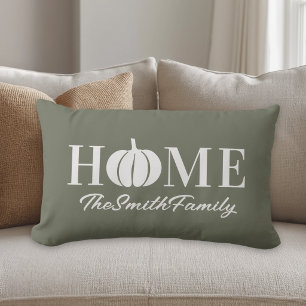 Coussin Rectangle Maison d'automne sage Citrouille blanche Nom de fa