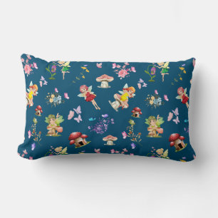 Coussin Rectangle Maison de champignons de fées bleues à thème