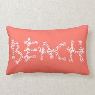 Coussin Rectangle Maison de plage de corail côtier