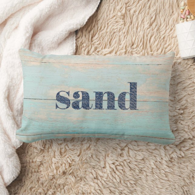 Coussin Rectangle Maison de plage de sable rustique (Couverture)