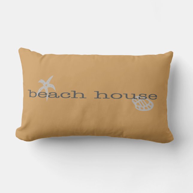 Coussin Rectangle Maison de plage Tan Étoile de mer Coquillage (Recto)