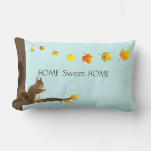 Coussin Rectangle Maison Douce Maison, Écureuil Mignon & Feuilles d'