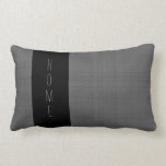 Coussin Rectangle MAISON gris-foncé moderne de motif de noir de<br><div class="desc">La toile de jute gris-foncé rustique moderne et le noir de faux ont modelé À LA MAISON le coussin.</div>