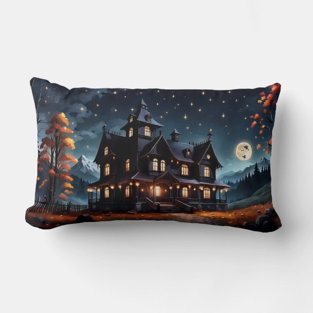 Coussin Rectangle maison hantée dans les bois (Recto)