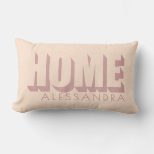 Coussin Rectangle Maison sur mesure Pastel pêche Rose poudrée Bohème