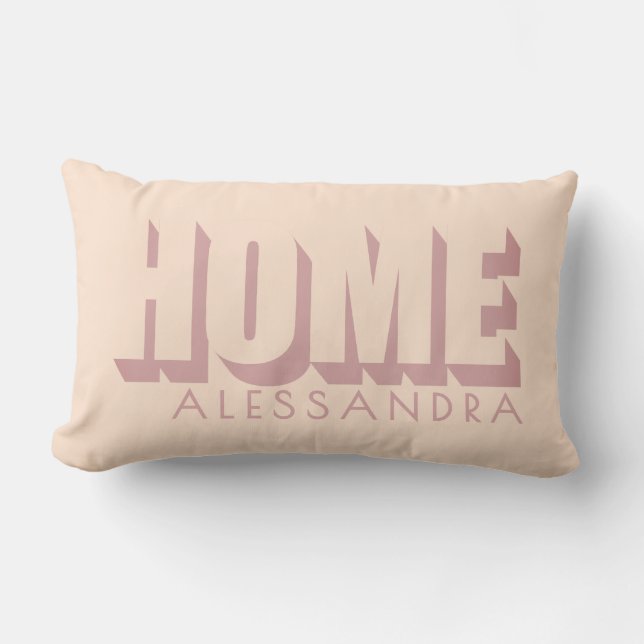 Coussin Rectangle Maison sur mesure Pastel pêche Rose poudrée Bohème (Recto)