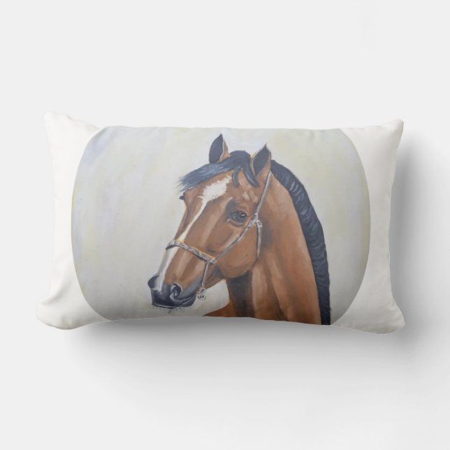 Coussin Rectangle Majestic Horse Portrait T-Shirt (Recto)