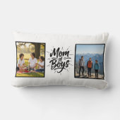 Coussin Rectangle Maman de garçons Script Brossé Double Photo Minima (Verso)
