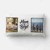 Coussin Rectangle Maman de garçons Script Brossé Double Photo Minima (Recto)
