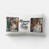 Coussin Rectangle Maman n'est pas facile Pinceau Script Deux 2 Photo (Verso)