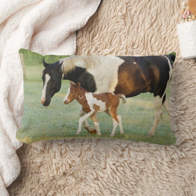 Coussin Rectangle Maman & Nouveau-né Paint Filly (Couverture)