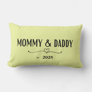 Coussin Rectangle Maman & Papa - Nouveau Parent Keepsaké Décor
