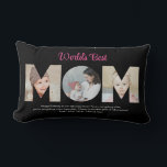 Coussin Rectangle Maman Photo Collage Couper Fête des mères Annivers<br><div class="desc">Célébrez les moments spéciaux avec votre mère avec cette photo collage de maman. Ce design personnalisable est parfait pour créer un cadeau personnalisé et sincère pour la fête des mères et la fête de l'anniversaire. Créez un magnifique collage avec le mot MOM, avec des moments chéris, créant un voyage visuel...</div>