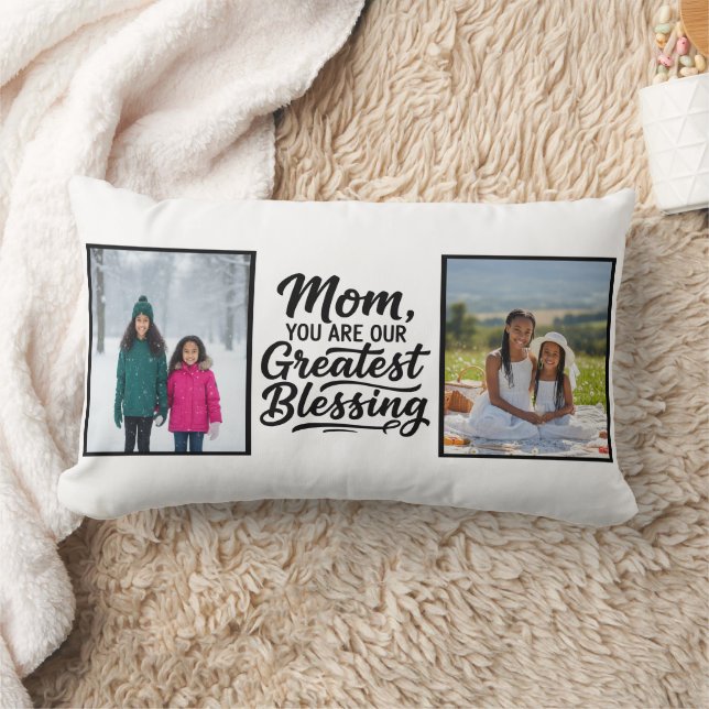 Coussin Rectangle Maman Plus Grande Bénédiction Deux Photo Minimalis (Couverture)