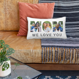 Coussin Rectangle Maman We Love You Custom Mothers Day 3 Photo Colla