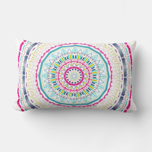 Coussin Rectangle mandala coloré (Recto)